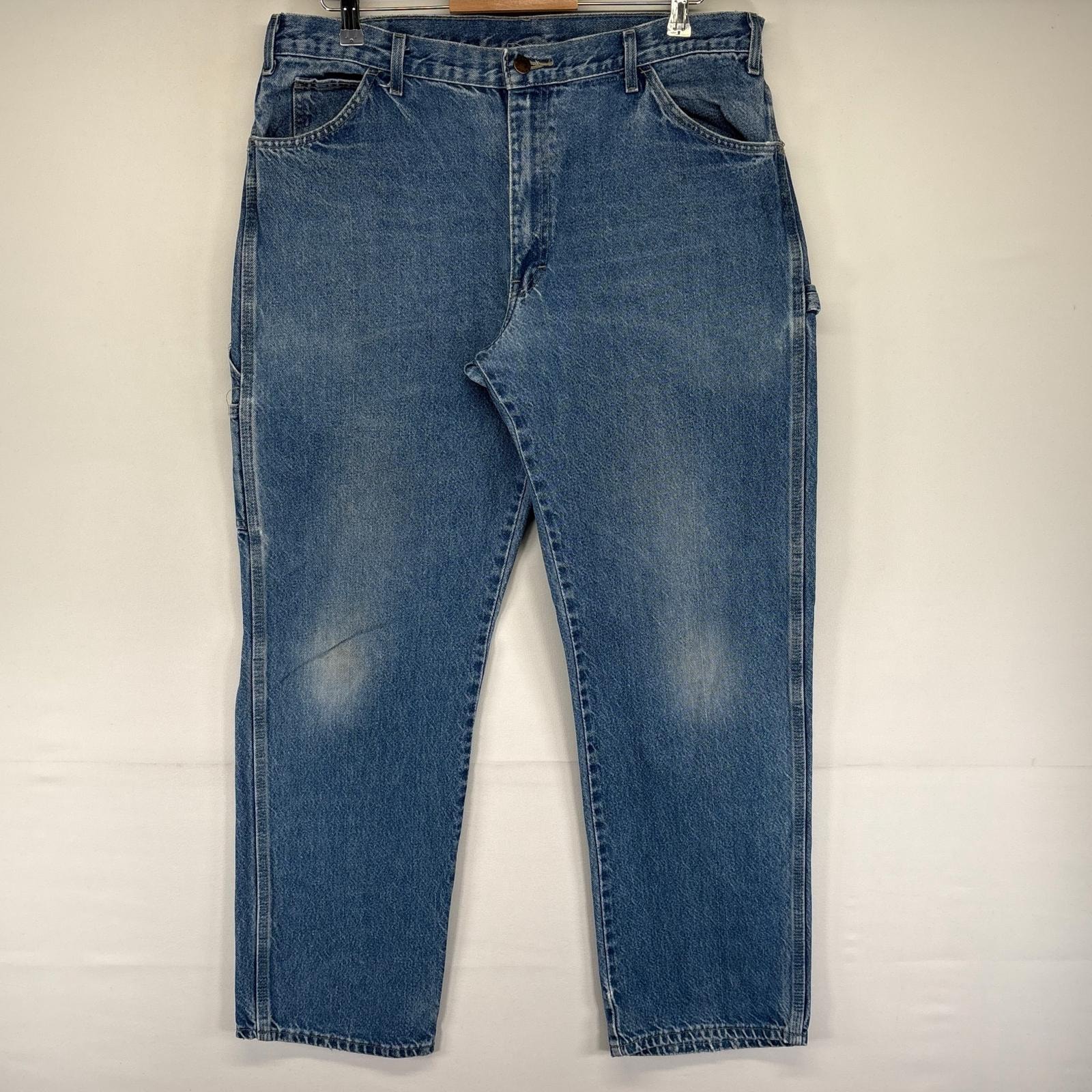 古着 ディッキーズ Dickies デニム パンツ ジッパーフライ 5ポケット ワーク ペインター ハンマーループ W36 L32  ブルー系 メンズ