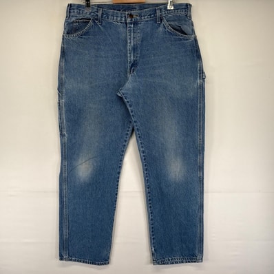 古着 ディッキーズ Dickies デニム パンツ ジッパーフライ 5ポケット ワーク ペインター ハンマーループ W36 L32 ブルー系 メンズ
