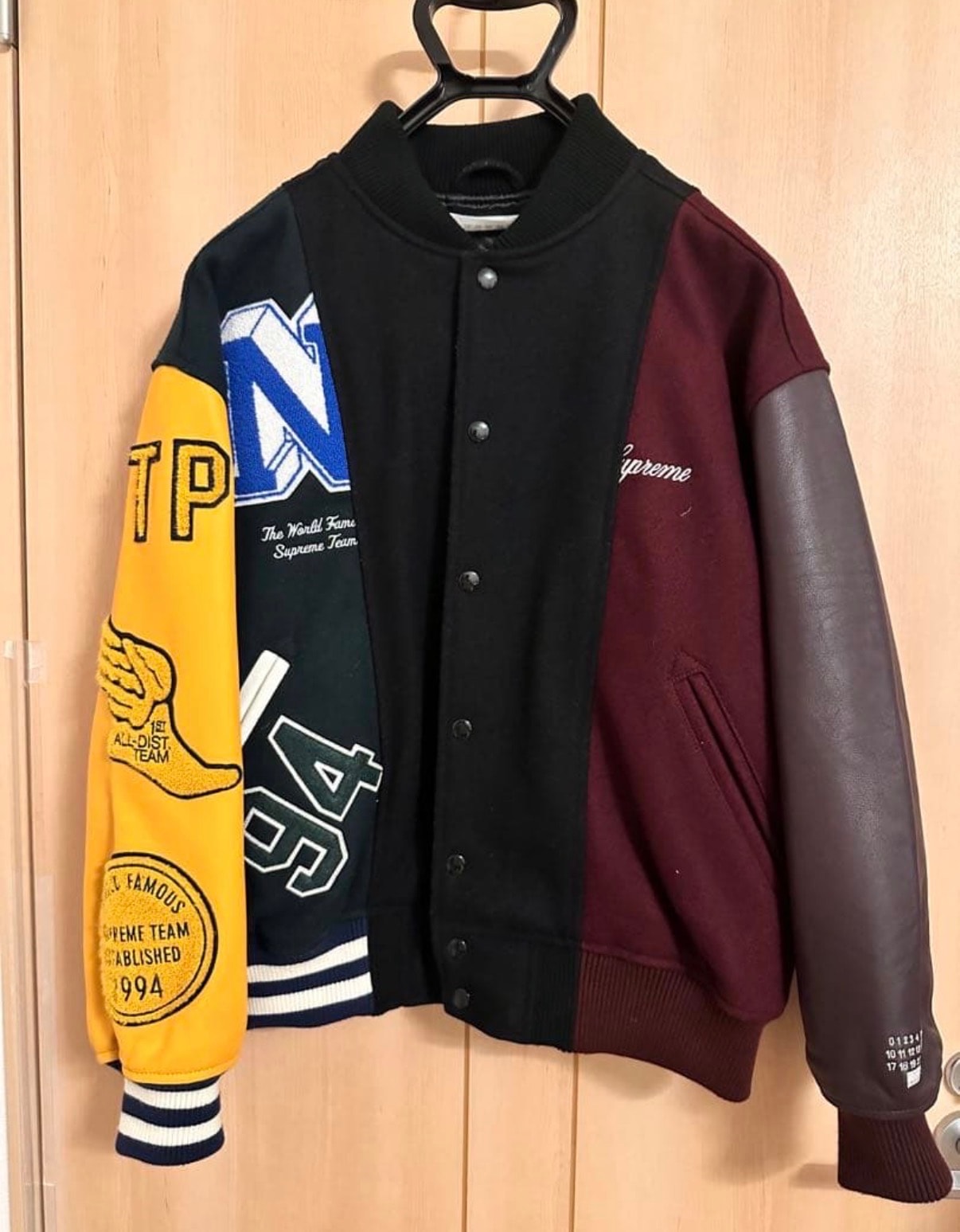 Supreme x MM6 Maison Margiela Split Varsity Jacket "Multicolor"