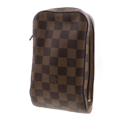 LOUIS VUITTON ルイ・ヴィトン ジェロニモス ダミエ エベヌ ボディバッグ N51994 ダミエキャンバス ブラウン ユニセックス【中古】