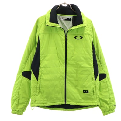 OAKLEY オークリー 幾何学柄 中綿ジャケット M ネオングリーン