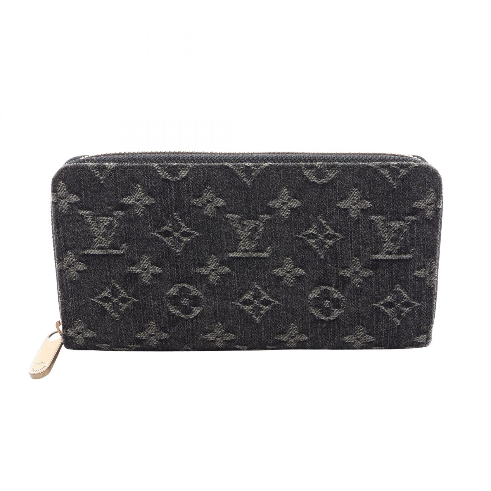 ルイ・ヴィトン LOUIS VUITTON ジッピーウォレット ラウンド長財布 財布 デニム モノグラム・デニム ノワール メンズ レディース ブラック系 M95614 【中古】