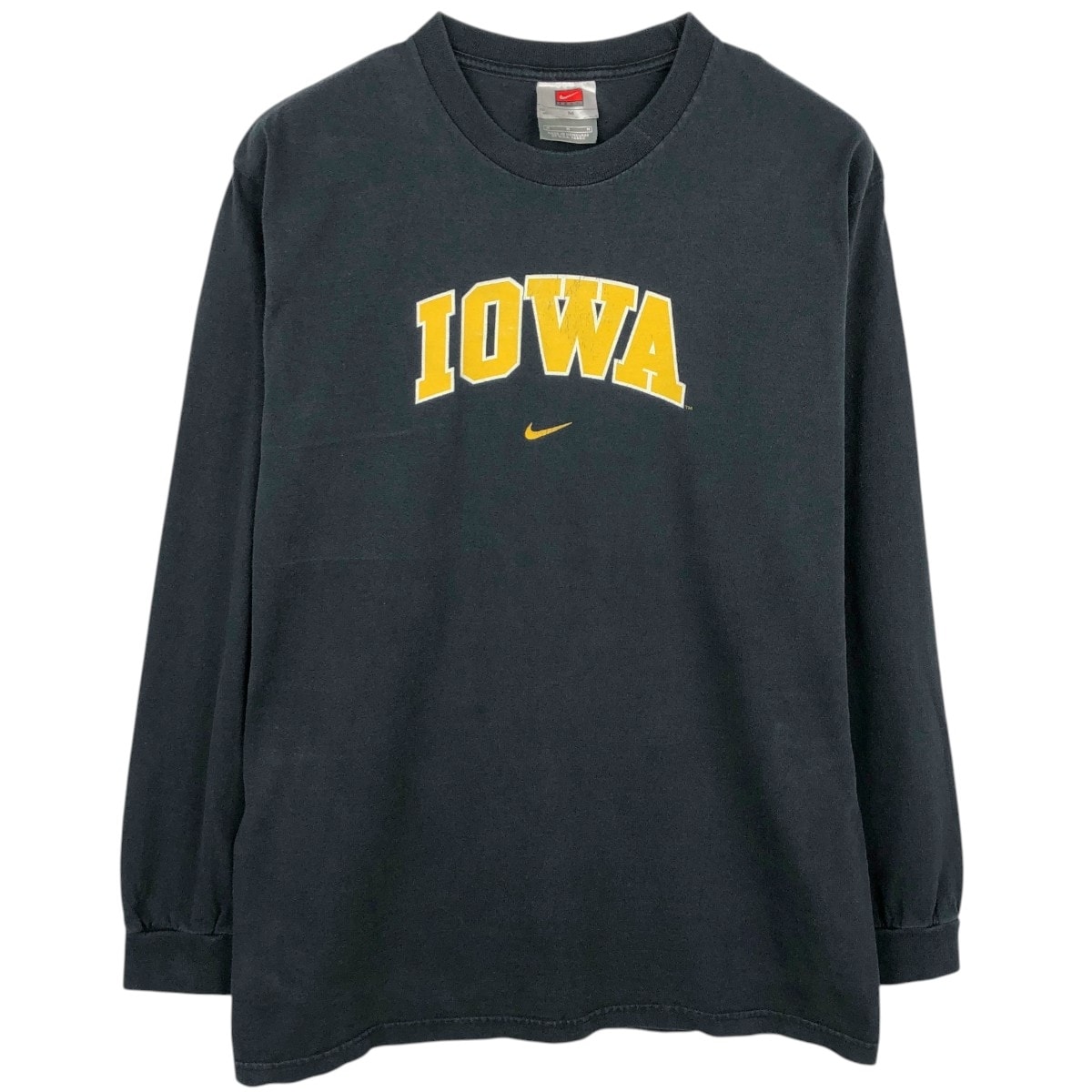 古着 00年代 ナイキ NIKE TEAM カレッジ センターロゴ IOWA アイオワ大学 ロングTシャツ ロンT メンズM相当/eaa661990