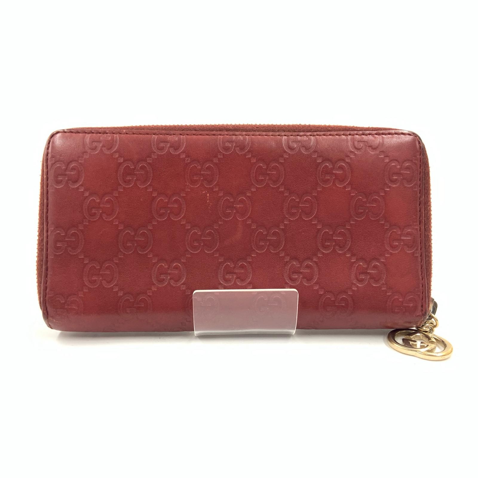 D (傷や汚れあり)】GUCCI グッチ GG シマ ラウンドファスナー 長財布