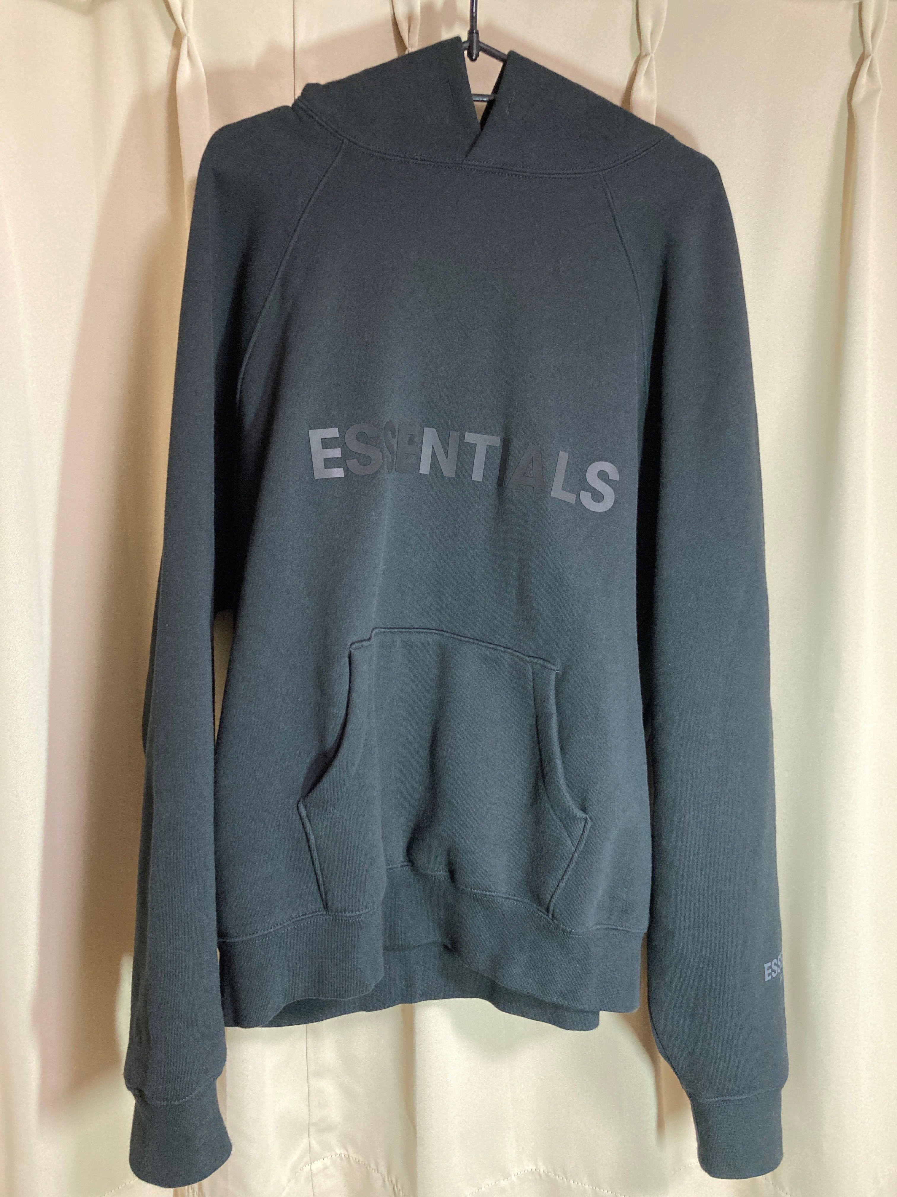 FEAR OF GOD ESSENTIALS 3D Silicon Applique Pullover Hoodie "Black"