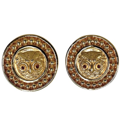 CHANEL シャネル イヤリング アクセサリー ヴィンテージ フクロウモチーフ GP ゴールド レディース 約46.9g【中古品】