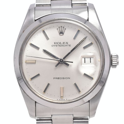 ロレックス ROLEX 6694 ヴィンテージ オイスターデイト プレシジョン Cal.1225 シルバー 手巻き メンズ 良品 腕時計 O#148815