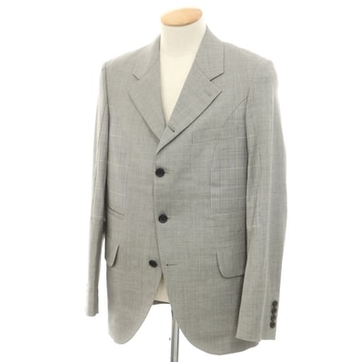 【中古】コムデギャルソン オムドゥ COMME des GARCONS HOMME DEUX 2024年春夏 ウール 切替 テーラードジャケット グレー系【サイズS】【メンズ】