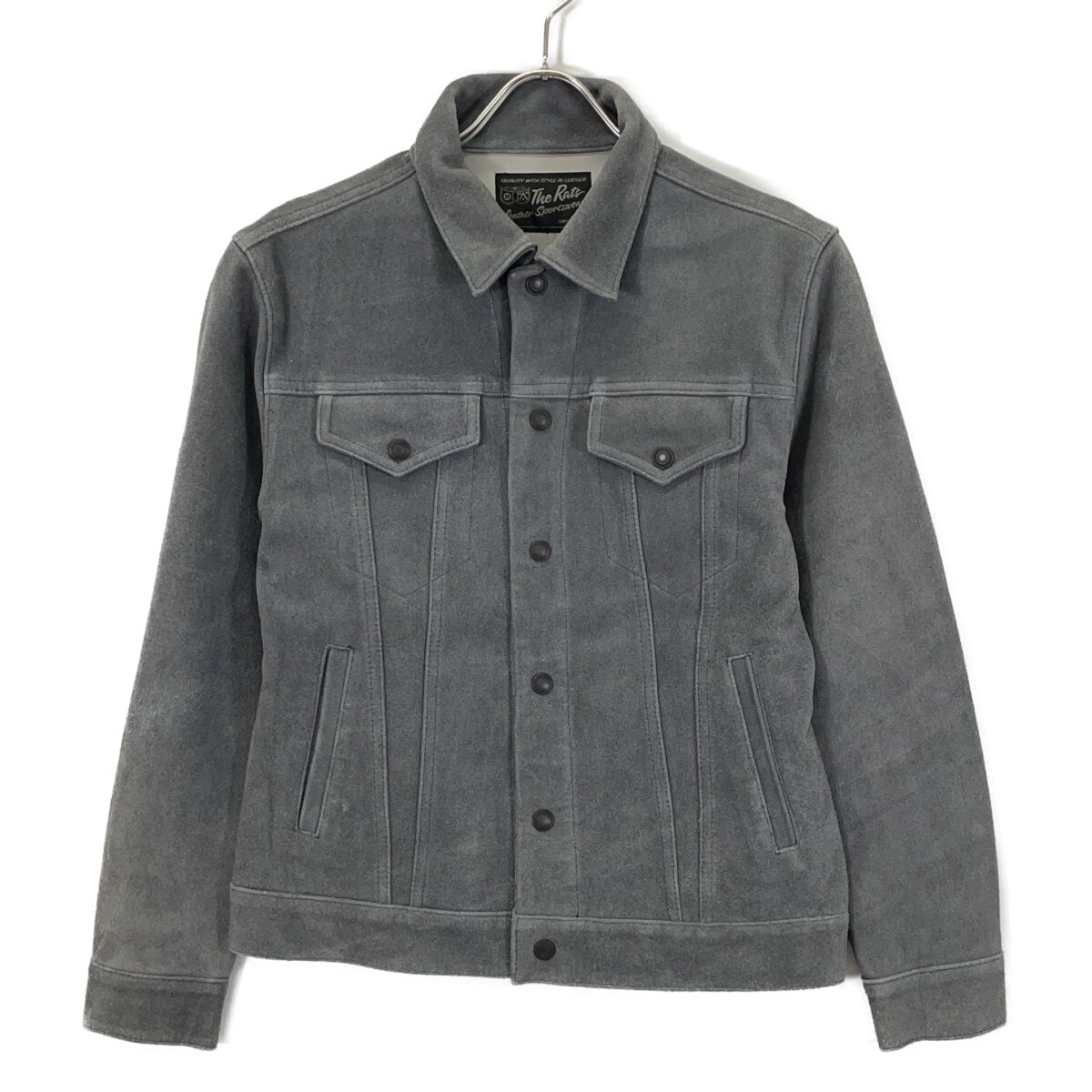 ラッツ 23'RJ-0907 グレー カウスエード スナップボタン スエードレザージャケット/SUEDE LEATHER JKT S