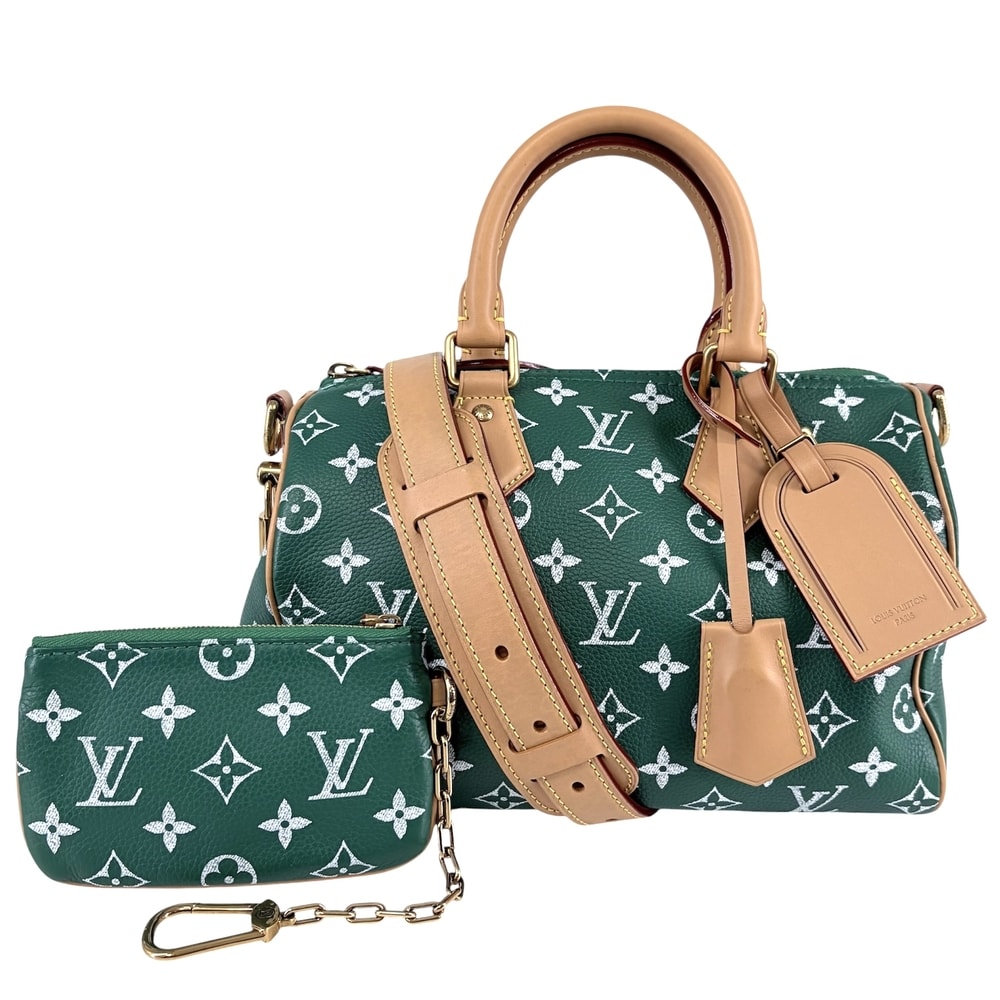LOUIS VUITTON ルイヴィトン 2WAY モノグラム スピーディP9 バンドリエール 25 ハンドバッグ ショルダーバッグ 肩掛け 斜め掛け グリーン 緑 M24423    ヴェール アンティークゴールド金具 レディース【中古品】