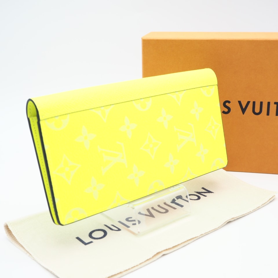 極美品 LOUIS VUITTON ルイ・ヴィトン タイガラマ ポルトフォイユブラザ NM ジョーヌ M30947 長財布 イエロー レザー メンズ