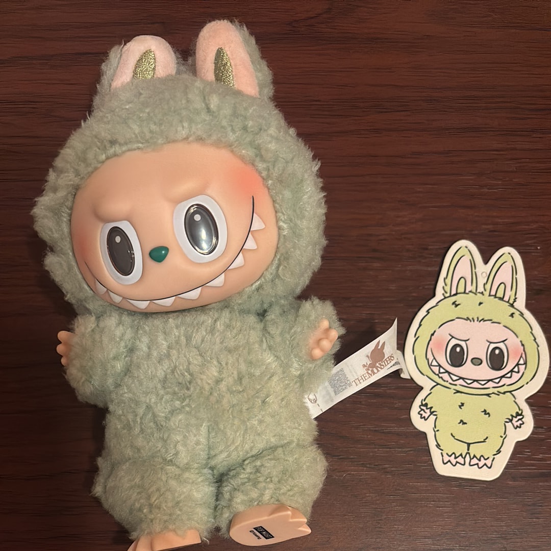 POP MART THE MONSTERS (LABUBU) Exciting Macaron Plush Series GREEN GRAPE