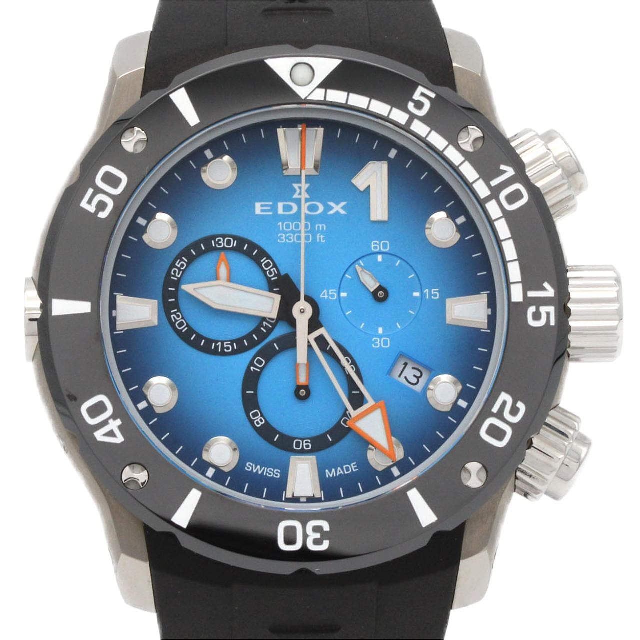 エドックス クロノオフショア1クロノグラフ TI 10242-TIN-BUIDN TI クォーツ