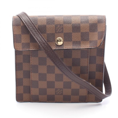 ルイ・ヴィトン LOUIS VUITTON ピムリコ ショルダーバッグ バッグ PVCコーティングキャンバス レザー ダミエ エベヌ レディース ブラウン系 N45272 【中古】
