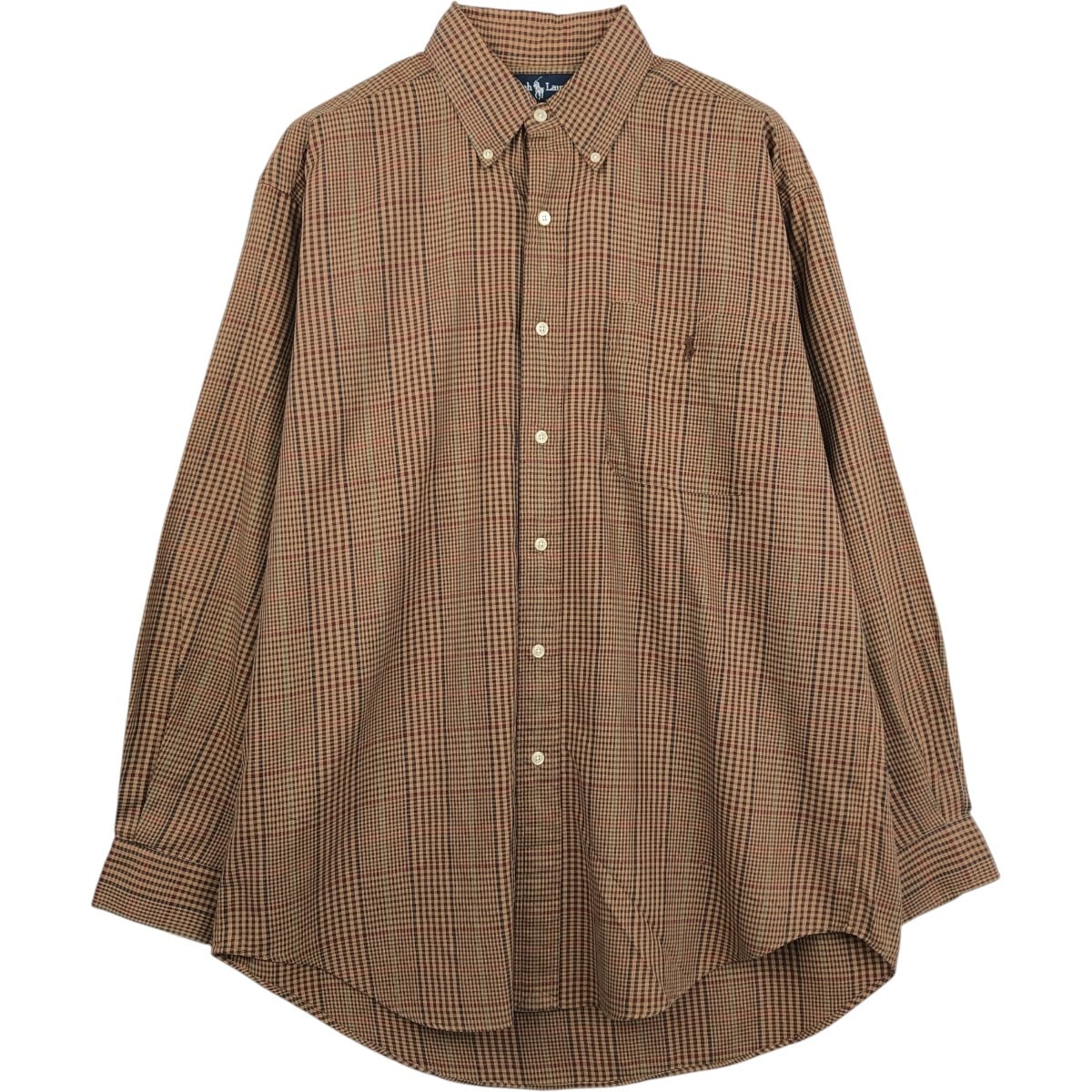 古着 ラルフローレン Ralph Lauren BLAIRE ガンクラブチェック 長袖 ボタンダウンチェックシャツ メンズM相当/eaa661294