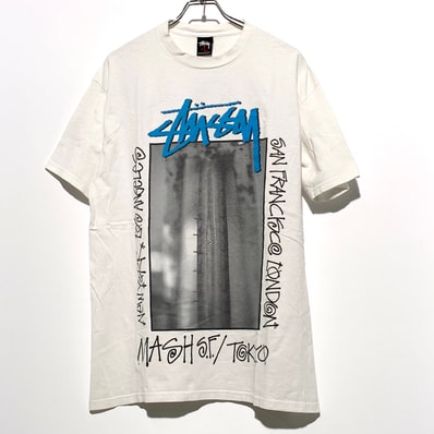 STUSSY MASH SF graphic Tee White