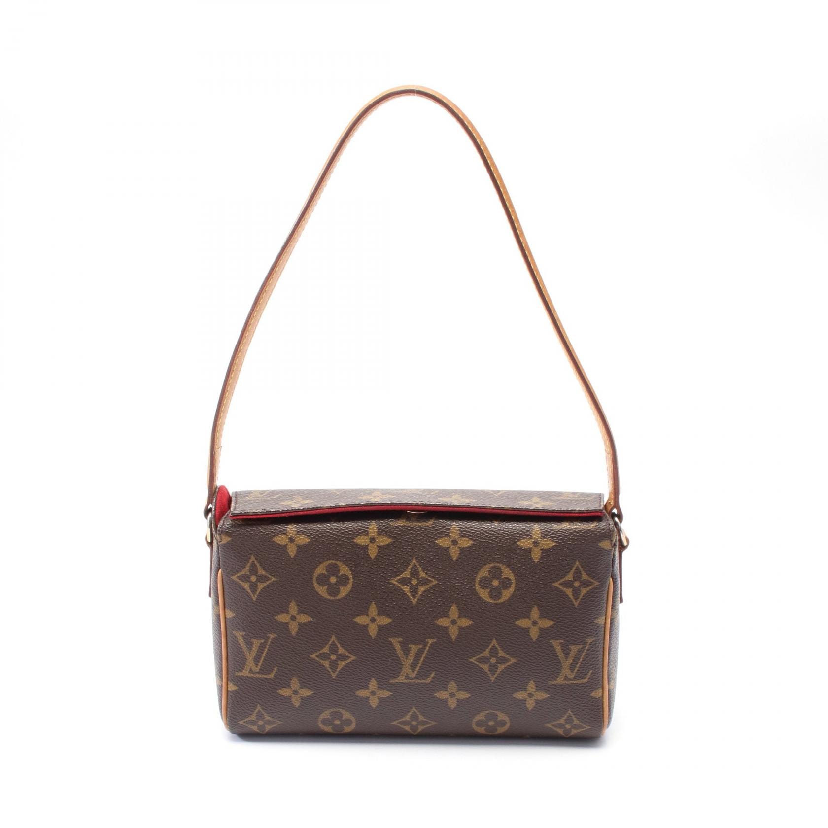 ルイ・ヴィトン LOUIS VUITTON レシタル ハンドバッグ バッグ PVCコーティングキャンバス レザー モノグラム レディース ブラウン系 M51900 【中古】