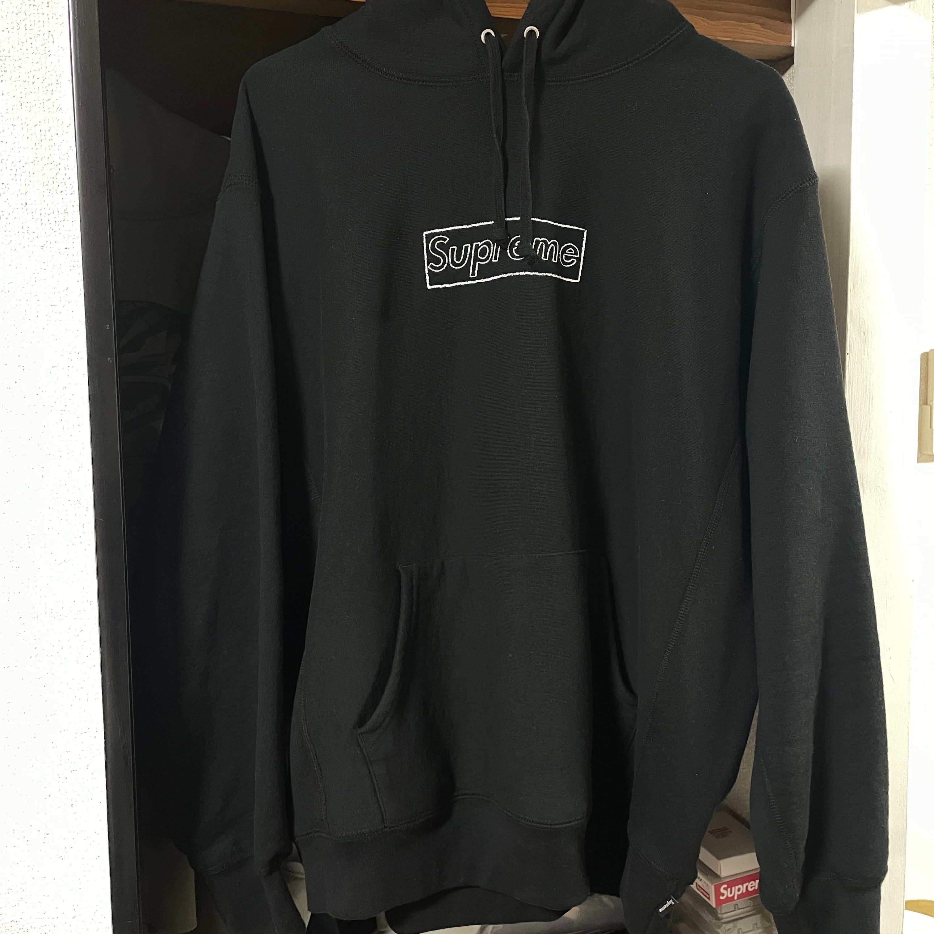 Supreme KAWS Chalk Logo Hooded Sweatshirt "Black"(2021)