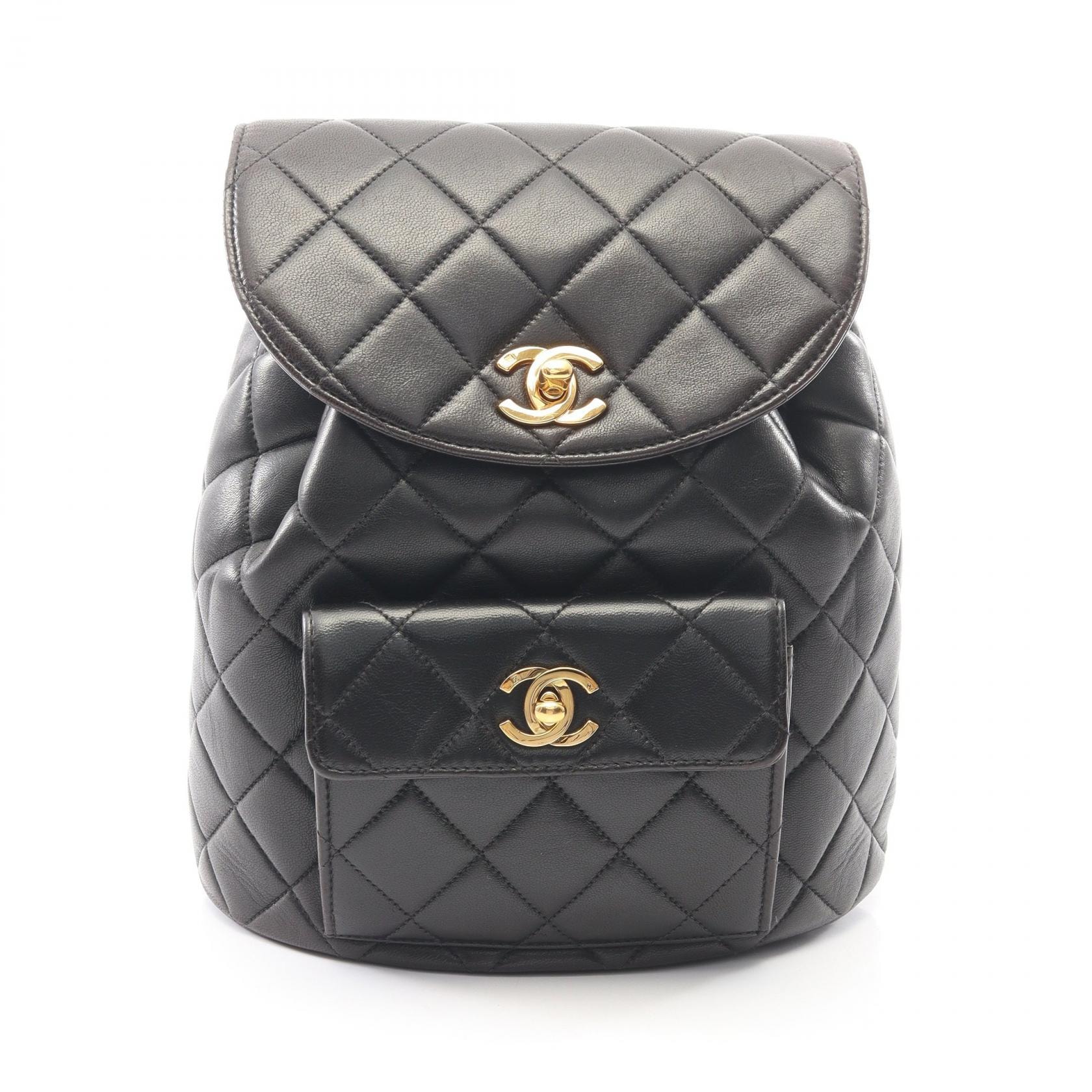 シャネル CHANEL マトラッセ リュックサック バックパック バッグ ラムスキン(羊革) レディース ブラック系 A04194 【中古】