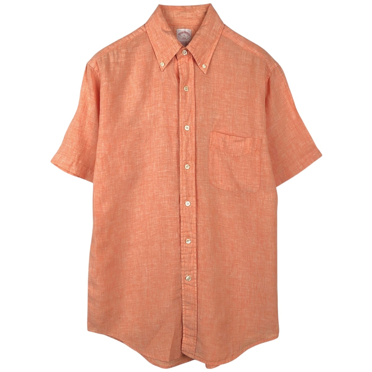 古着 ブルックスブラザーズ Brooks Brothers 346 半袖 リネン ボタンダウンシャツ メンズS相当/eaa655805