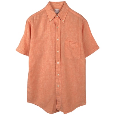 古着 ブルックスブラザーズ Brooks Brothers 346 半袖 リネン ボタンダウンシャツ メンズS相当/eaa655805