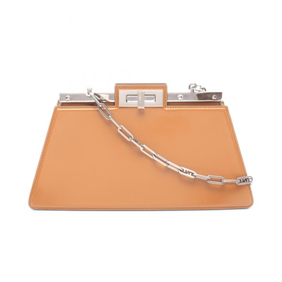 フェンディ FENDI ピーカブー カット ミディアム ショルダーバッグ バッグ レザー レディース ブラウン系 【中古】