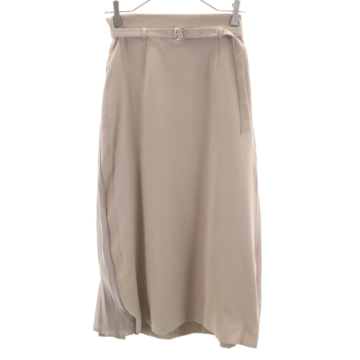 BEAMS HEART ビームスハート プリーツ切替 ロングスカート M ベージュブラウン