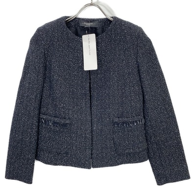 マックスマーラウィークエンド ブラック ノーカラーツイードジャケット 36