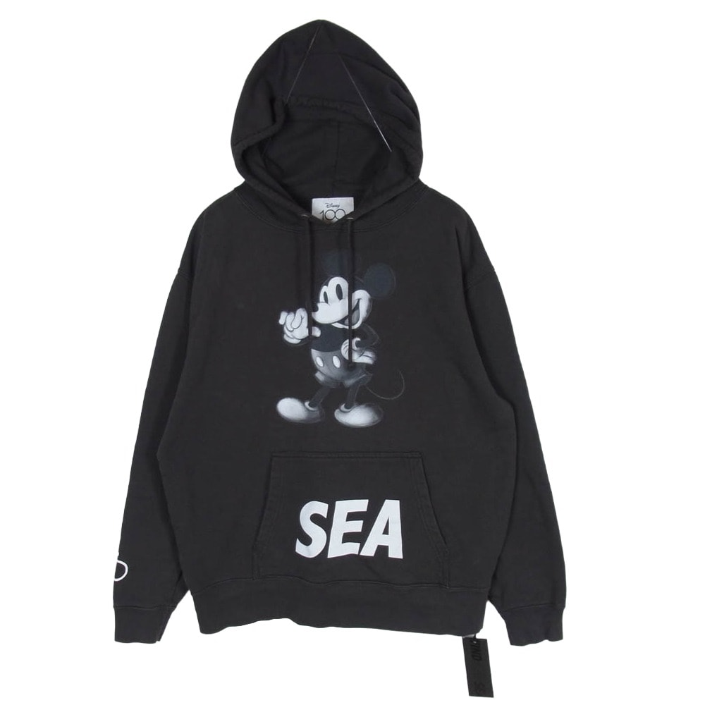 WIND AND SEA ウィンダンシー パーカー WDS-C-DSN-23-Q4-01 × Disney ディズニー MICKEY MOUSE HOODIE ディズニー100周年 ミッキーマウス プリント プルオーバーパーカー フーディー M【中古】