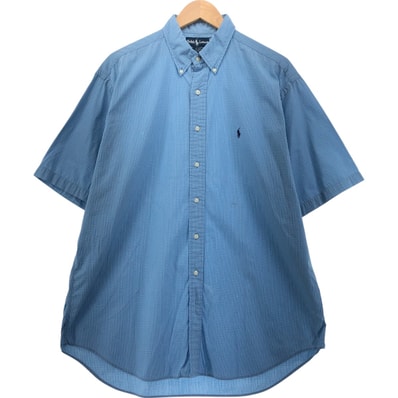古着 ラルフローレン Ralph Lauren BLAKE 半袖 ボタンダウン チェックシャツ メンズL相当/eaa553856