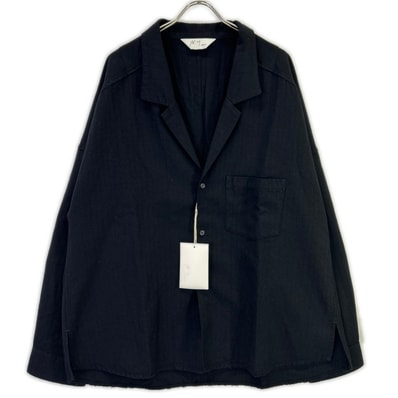 アンセルム 25AW ANC-SH73-A ブラック WASH WOOL TAILORED SHIRT 2