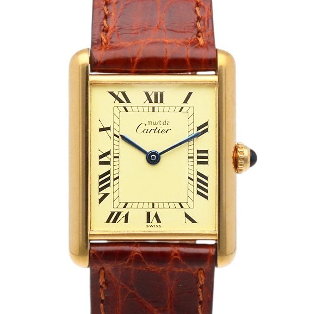 カルティエ マストタンク ヴェルメイユ 腕時計 時計 GP W1002753 クオーツ ユニセックス 1年保証 CARTIER 中古