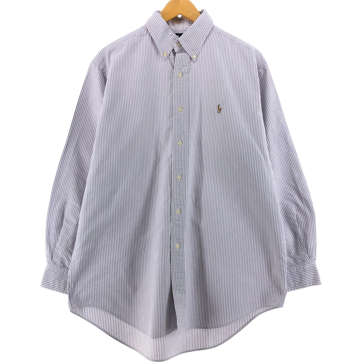 古着 ラルフローレン Ralph Lauren YARMOUTH 長袖 ボタンダウンストライプシャツ メンズM相当/eaa536461