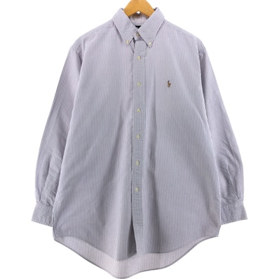 古着 ラルフローレン Ralph Lauren YARMOUTH 長袖 ボタンダウンストライプシャツ メンズM相当/eaa536461