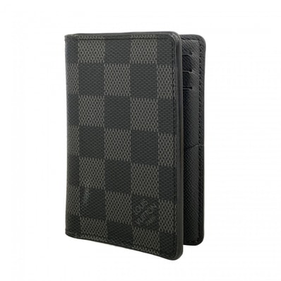 【6dd4095-k】ルイヴィトン カードケース ダミエ・グラフィット オーガナイザードゥポッシュ N63143 ブラック グレー【中古】メンズ