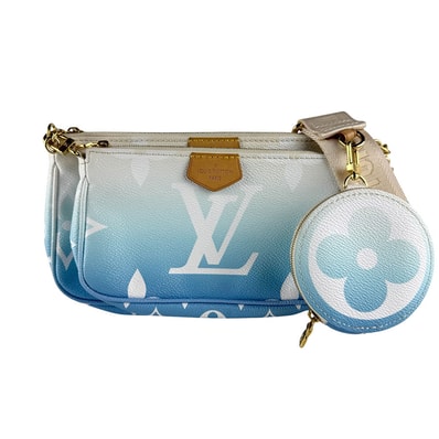 ルイ ヴィトン LOUIS VUITTON 斜め掛けショルダーバッグ モノグラムジャイアント ミュルティポシェット アクセソワール PVC ブルー/ホワイト ゴールド レディース M57633【中古】 z9325