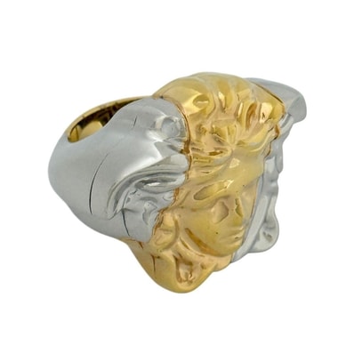 ヴェルサーチ メンズ メデューサ リング 21号 コンビカラー 大ぶり 指輪