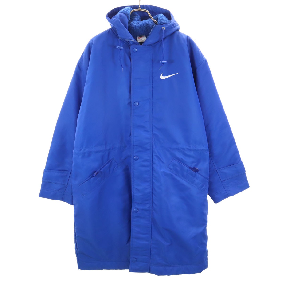 NIKE ナイキ 90s 00s ナイロン オールド ベンチコート M ブルー系 裏ボア