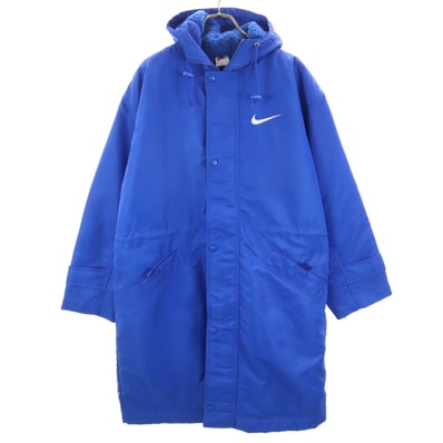 NIKE ナイキ 90s 00s ナイロン オールド ベンチコート M ブルー系 裏ボア