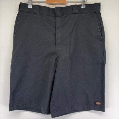 古着 ディッキーズ Dickies パンツ チノパン ワンポイントロゴ ハーフ ショート ワーク w40 ブラック系 メンズ
