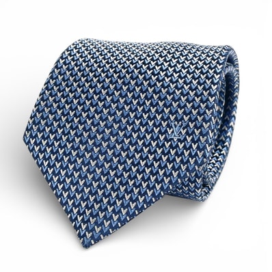 極美品 ルイヴィトン ネクタイ ブルー メンズ M71695