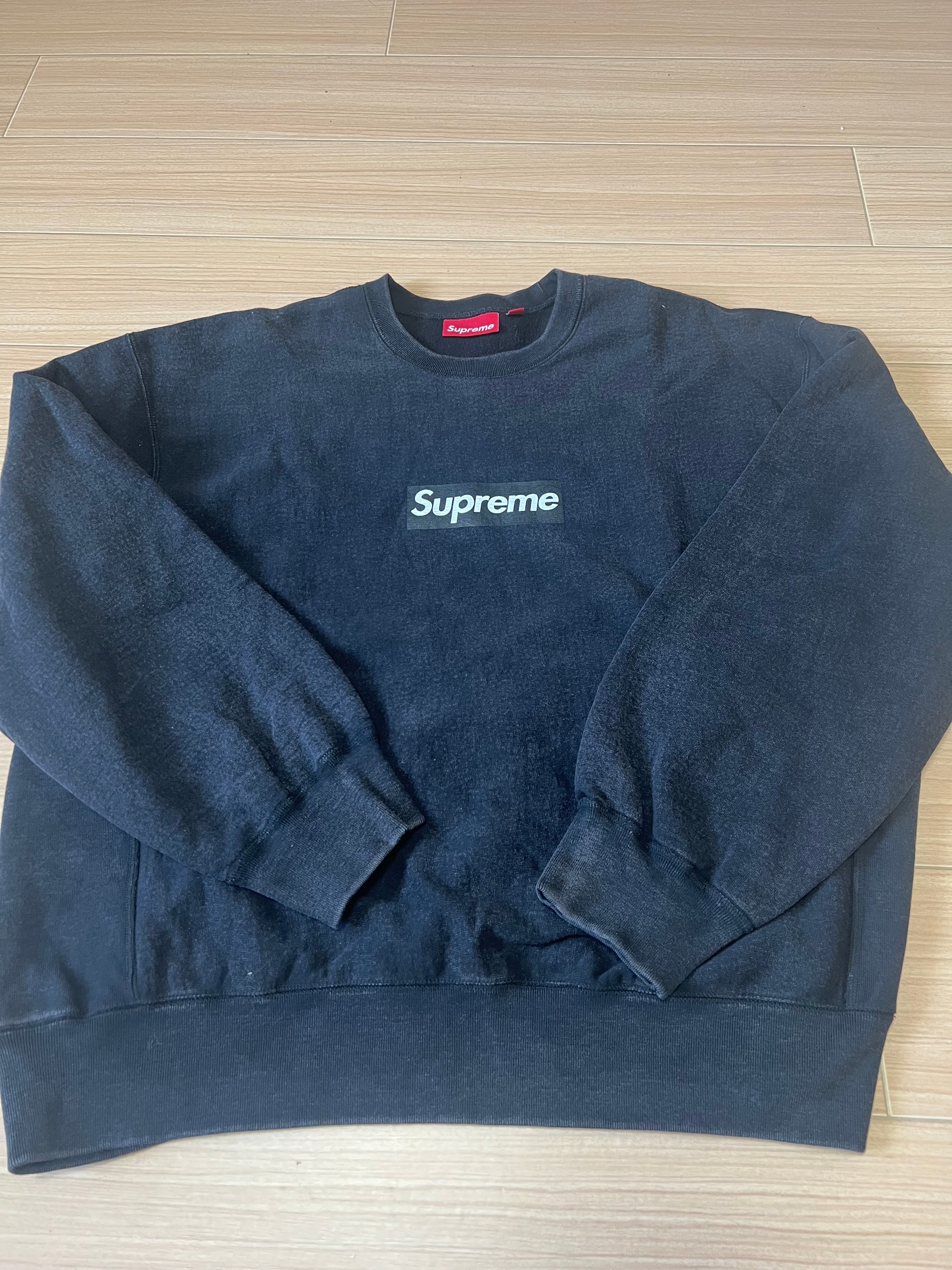 Supreme Washed Box Logo Crewneck "Black"