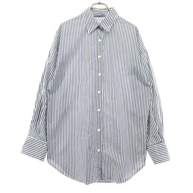 ZARA ザラ ストライプ柄 長袖 シャツ XS ネイビー系