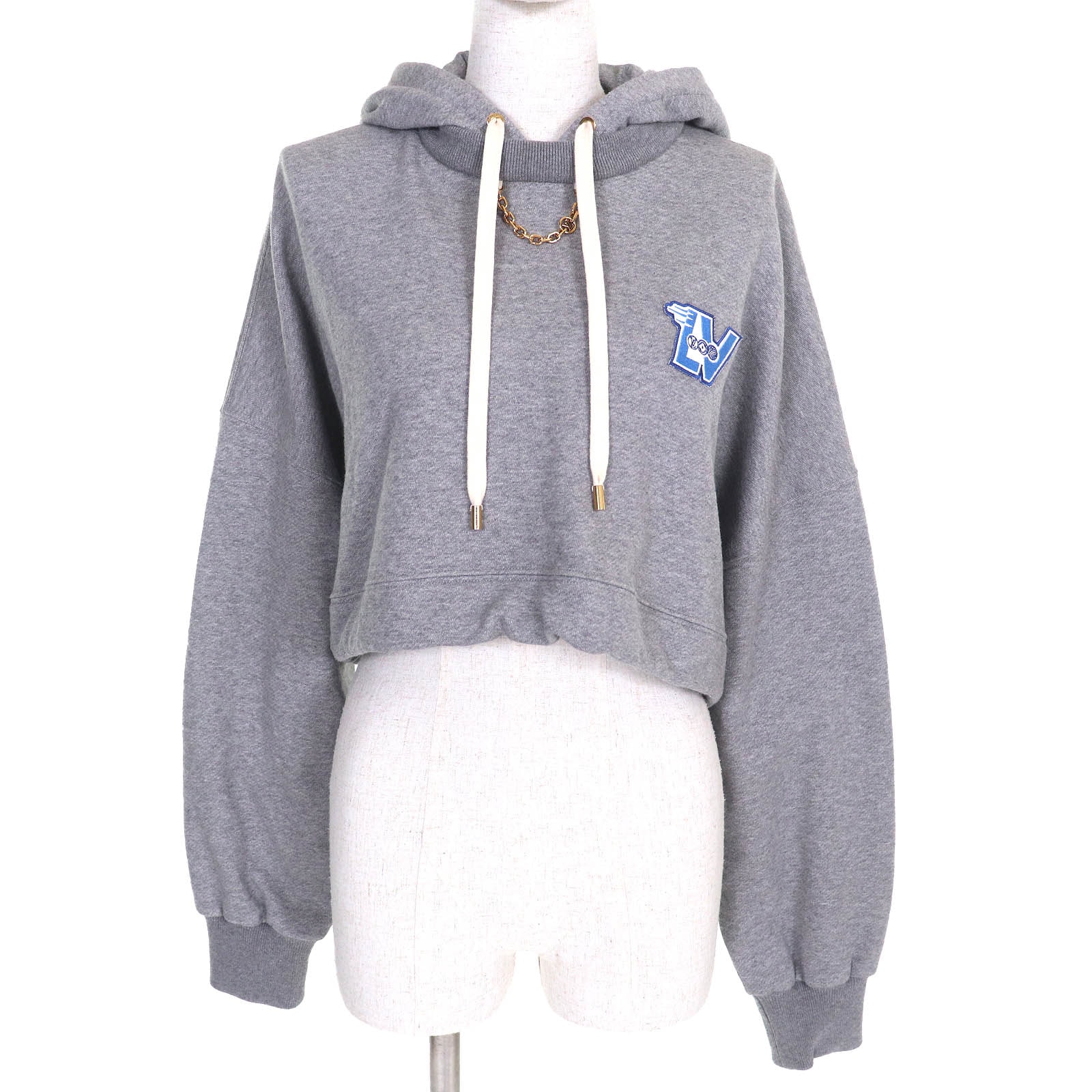 極美品 ルイヴィトン
 パーカー LVフライトモード クロップド フーディー グレー レディース S 1AAOLZ