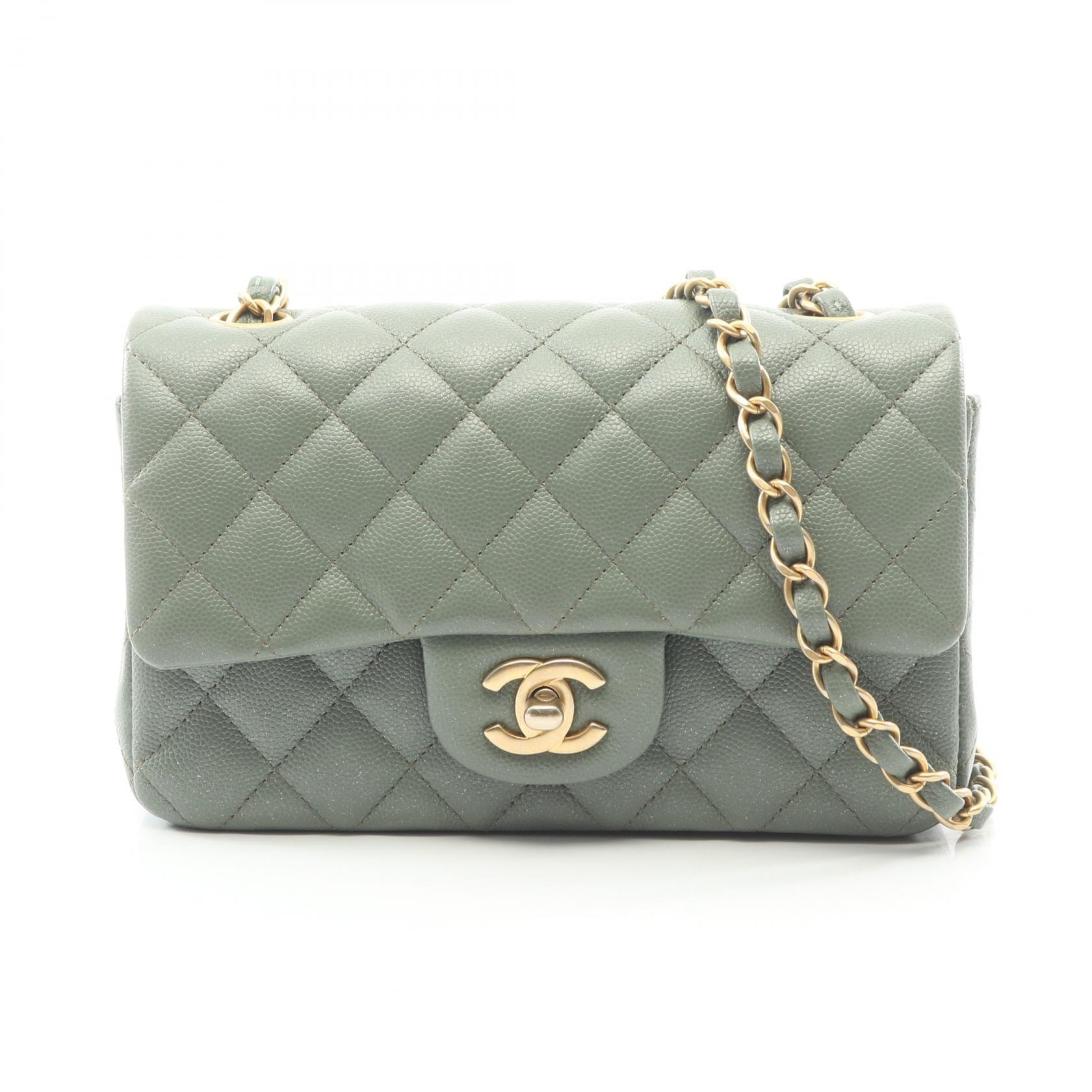 シャネル CHANEL ミニマトラッセ20 ショルダーバッグ バッグ キャビアスキン(グレインドカーフ) レディース グリーン系 A69900 【中古】