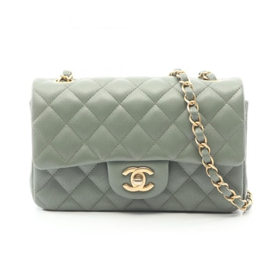 シャネル CHANEL ミニマトラッセ20 ショルダーバッグ バッグ キャビアスキン(グレインドカーフ) レディース グリーン系 A69900 【中古】