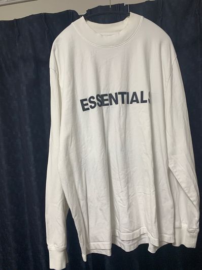 FEAR OF GOD ESSENTIALS 3D Silicon Applique Boxy Long Sleeve T-Shirt "White"