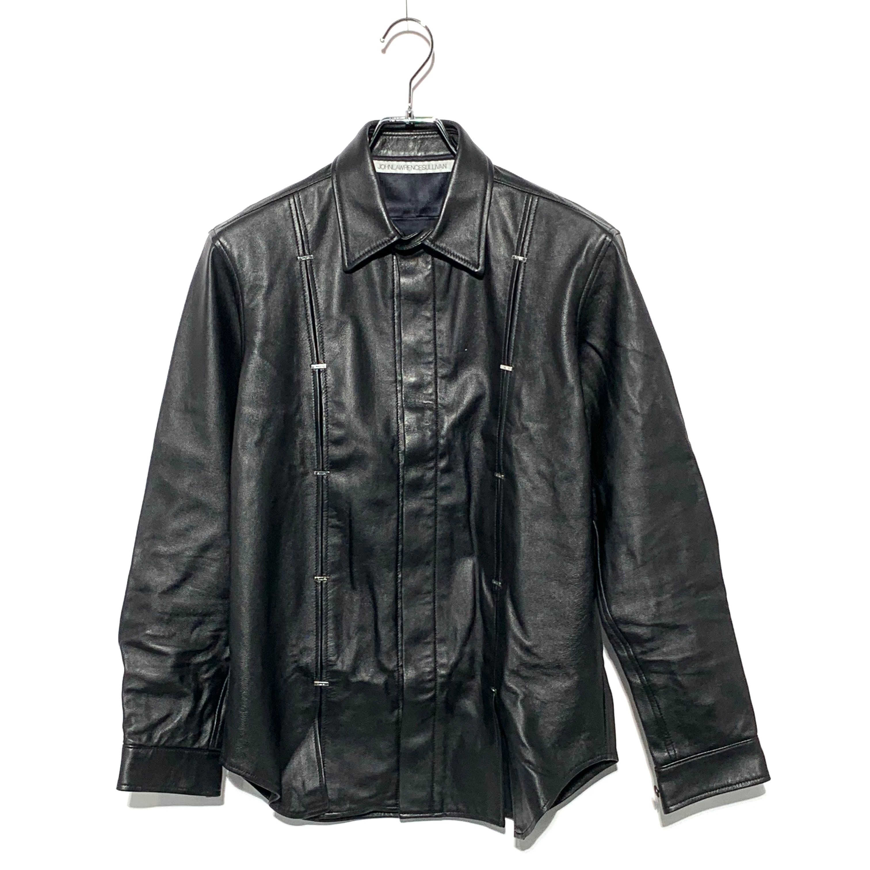 JOHN LAWRENCE SULLIVAN Leather Metal Line Shirt "Black"