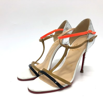 クリスチャンルブタン Christian Louboutin アンクルストラップ 靴 アパレル小物 ハイヒール パンプス レザー マルチカラー