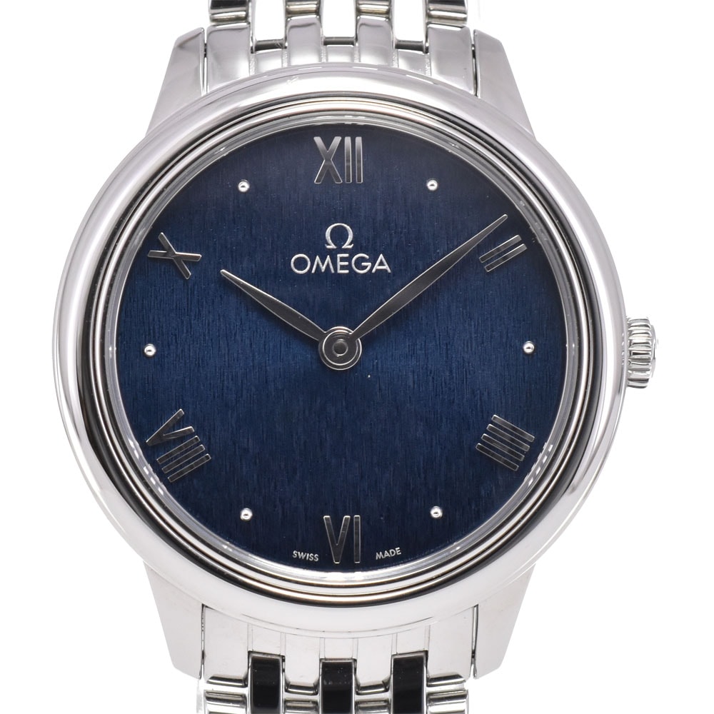 値下 オメガ OMEGA 434.10.28.60.03.002 デビル プレステージ クォーツ レディース 美品 箱・保証書付き O#146205